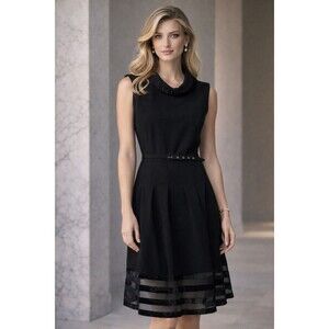 Oscar de la Renta Wool Midi Length Dress Size: L | US 10